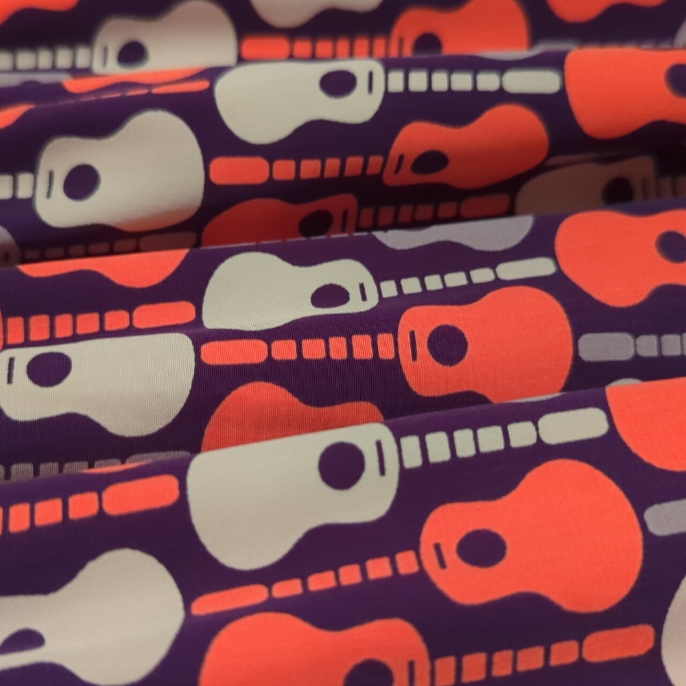Peach Love Guitar Print Dress - Picture 4 of 6